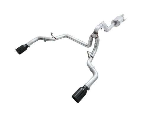 AWE 0FG Dual Exit Exhaust for '15-'20 F-150 - 5" Diamond Black Tips (3015-33120)