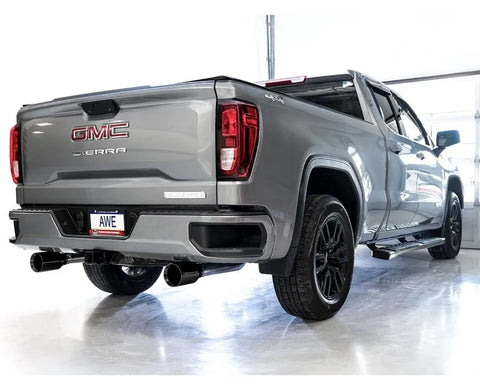 AWE 0FG Catback Split Rear Exit Exhaust for 4th Gen Silverado/Sierra 1500 5.3L (Flat Bumper) - Dual Diamond Black Tips (3015-33206)