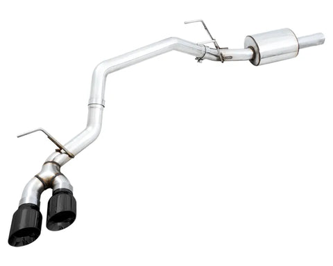 AWE 0FG Single Side Exit Catback Exhaust for 4th Gen RAM 1500 5.7L (without bumper cutouts) - Dual Diamond BlackTips (3015-33309)