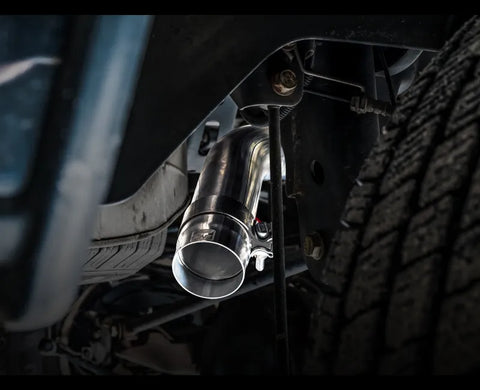 AWE 0FG Single Side Exit Catback Exhaust for 4th Gen RAM 1500 5.7L (without bumper cutouts) - Dual Diamond BlackTips (3015-33309)