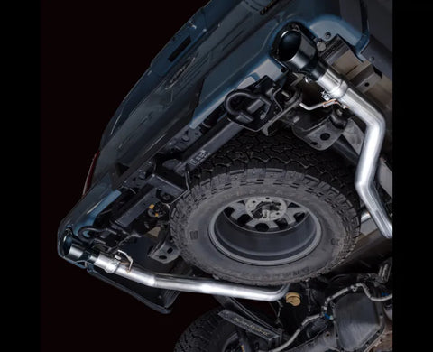 AWE 0FG Resonated Catback for '21+ Ford F-150 Tremor (With Bumper Cutouts) - Diamond Black Tips (3015-33402)