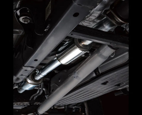 AWE 0FG Resonated Catback for '21+ Ford F-150 Tremor (With Bumper Cutouts) - Diamond Black Tips (3015-33402)