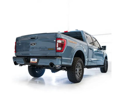 AWE 0FG Resonated Catback for '21+ Ford F-150 Tremor (With Bumper Cutouts) - Diamond Black Tips (3015-33402)