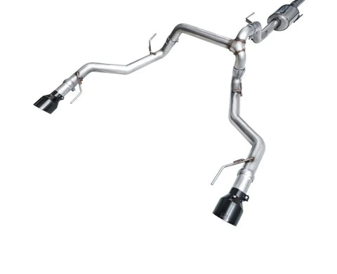 AWE 0FG Resonated Catback for '21+ Ford F-150 Tremor (With Bumper Cutouts) - Diamond Black Tips (3015-33402)