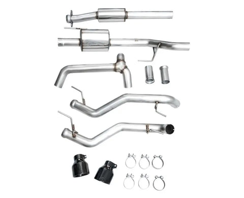 AWE 0FG Resonated Catback for '21+ Ford F-150 Tremor (With Bumper Cutouts) - Diamond Black Tips (3015-33402)