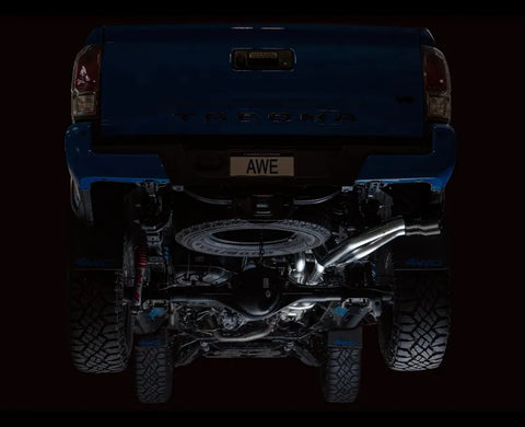 AWE 0FG Exhaust with BashGuard for 3rd Gen Tacoma - Dual Diamond Black Tips (3015-33826)