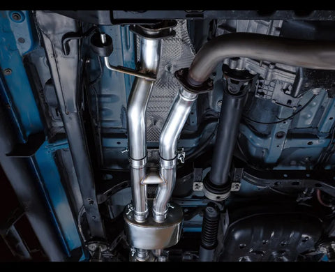 AWE 0FG Exhaust with BashGuard for 3rd Gen Tacoma - Dual Diamond Black Tips (3015-33826)