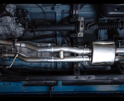 AWE 0FG Exhaust with BashGuard for 3rd Gen Tacoma - Dual Diamond Black Tips (3015-33826)