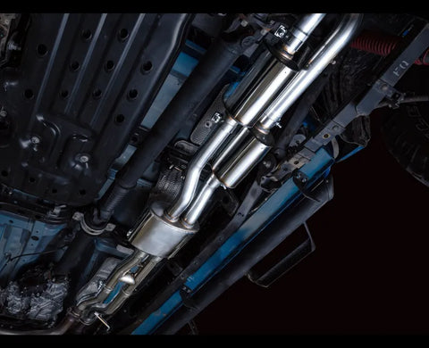 AWE 0FG Exhaust with BashGuard for 3rd Gen Tacoma - Dual Diamond Black Tips (3015-33826)