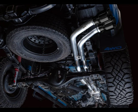 AWE 0FG Exhaust with BashGuard for 3rd Gen Tacoma - Dual Diamond Black Tips (3015-33826)