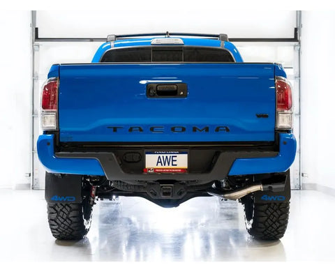 AWE 0FG Exhaust with BashGuard for 3rd Gen Tacoma - Dual Diamond Black Tips (3015-33826)