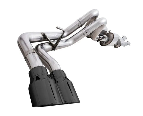 AWE 0FG Exhaust with BashGuard for 3rd Gen Tacoma - Dual Diamond Black Tips (3015-33826)