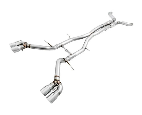 AWE Track Edition Cat-back Exhaust for Gen6 Camaro SS / ZL1 / LT1 - Resonated - Chrome Silver Tips (Quad Outlet) (3015-42090)