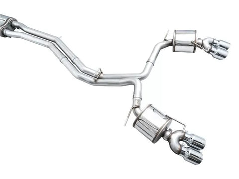 AWE Touring Edition Exhaust for Audi C8 S6/S7 - Chrome Silver Tips (3015-42103)