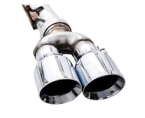 AWE 0FG Catback Split Rear Exit Exhaust for 4th Gen Silverado/Sierra 1500 5.3L (With Bumper Cutouts) - Quad Chrome Silver Tips (3015-42201)