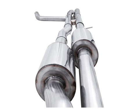 AWE 0FG Catback Split Rear Exit Exhaust for 4th Gen Silverado/Sierra 1500 6.2L (With Bumper Cutouts) - Quad Chrome Silver Tips (3015-42203)
