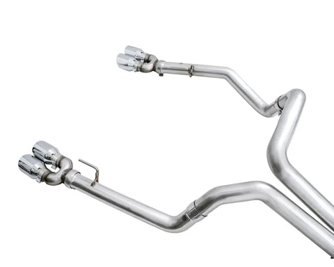 AWE 0FG Catback Split Rear Exit Exhaust for 4th Gen Silverado/Sierra 1500 6.2L (With Bumper Cutouts) - Quad Chrome Silver Tips (3015-42203)