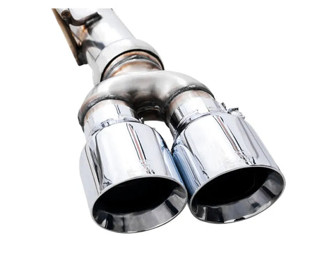 AWE 0FG Catback Split Rear Exit Exhaust for 4th Gen Silverado/Sierra 1500 6.2L (With Bumper Cutouts) - Quad Chrome Silver Tips (3015-42203)