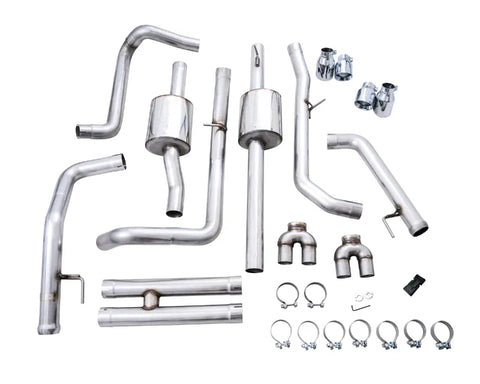AWE 0FG Catback Exhaust for Silverado ZR2/Sierra AT4X - Quad Chrome Silver Tips (3015-42284)