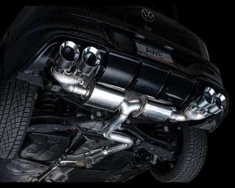 AWE Touring Edition Exhaust for Volkswagen MK8 Golf R - Chrome Silver Tips (3015-42658)