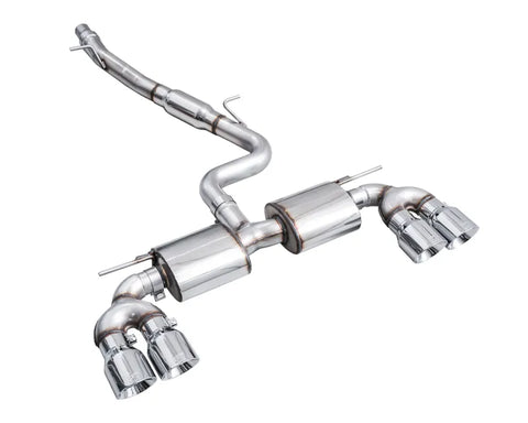 AWE Touring Edition Exhaust for Volkswagen MK8 Golf R - Chrome Silver Tips (3015-42658)