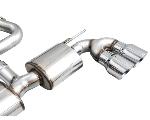 AWE Touring Edition Exhaust for Volkswagen MK8 Golf R - Chrome Silver Tips (3015-42658)