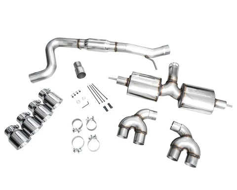 AWE Touring Edition Exhaust for Volkswagen MK8 Golf R - Chrome Silver Tips (3015-42658)