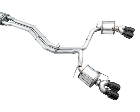 AWE Touring Edition Exhaust for Audi C8 S6/S7 - Diamond Black Tips (3015-43107)
