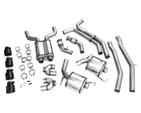 AWE Touring Edition Exhaust for Audi C8 S6/S7 - Diamond Black Tips (3015-43107)