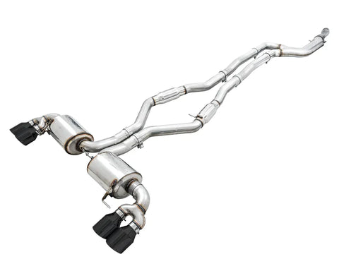 AWE Resonated Touring Edition Exhaust for G2X M340i / M440i - Diamond Black Tips (3015-43158)