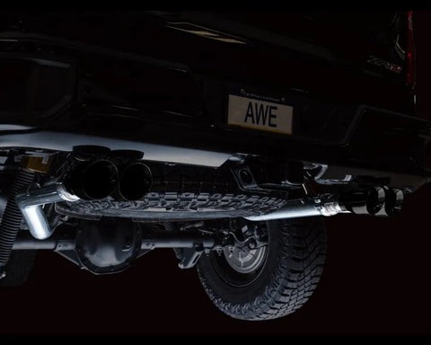 AWE 0FG Catback Exhaust for Silverado ZR2/Sierra AT4X - Quad Diamond Black Tips (3015-43284)