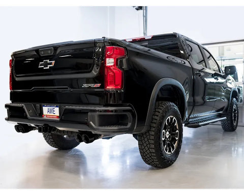 AWE 0FG Catback Exhaust for Silverado ZR2/Sierra AT4X - Quad Diamond Black Tips (3015-43284)
