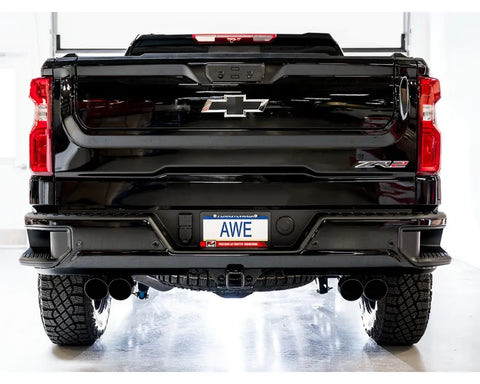 AWE 0FG Catback Exhaust for Silverado ZR2/Sierra AT4X - Quad Diamond Black Tips (3015-43284)