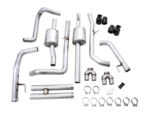 AWE 0FG Catback Exhaust for Silverado ZR2/Sierra AT4X - Quad Diamond Black Tips (3015-43284)