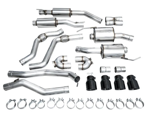 AWE Touring Edition Exhaust for Ford Explorer ST / Lincoln Aviator - Diamond Black Tips (3015-43625)