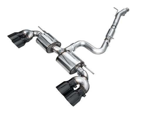 AWE Touring Edition Exhaust for Volkswagen MK8 Golf R - Diamond Black Tips (3015-43658)