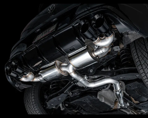AWE Touring Edition Exhaust for Volkswagen MK8 Golf R - Diamond Black Tips (3015-43658)