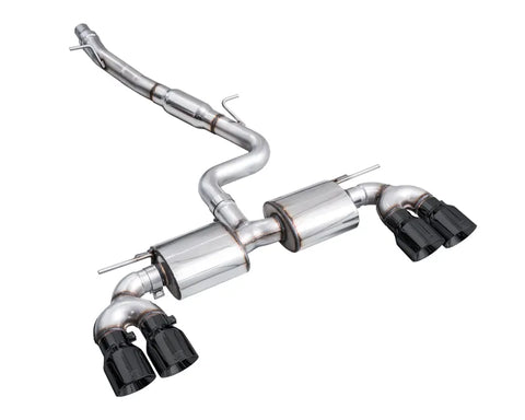 AWE Touring Edition Exhaust for Volkswagen MK8 Golf R - Diamond Black Tips (3015-43658)