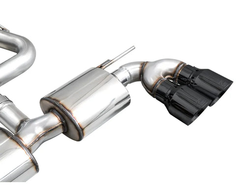 AWE Touring Edition Exhaust for Volkswagen MK8 Golf R - Diamond Black Tips (3015-43658)