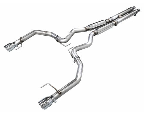 AWE Track Edition Exhaust for S650 Ford Mustang GT Fastback - Dual Chrome Silver Tips (3020-32650)
