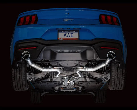 AWE Track Edition Exhaust for S650 Ford Mustang GT Fastback - Dual Chrome Silver Tips (3020-32650)