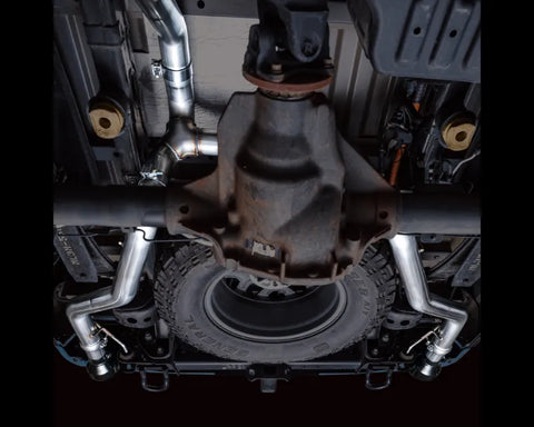 AWE 0FG Non-Resonated Catback for '21+ Ford F-150 Tremor (With Bumper Cutouts) - Diamond Black Tips (3020-33402)