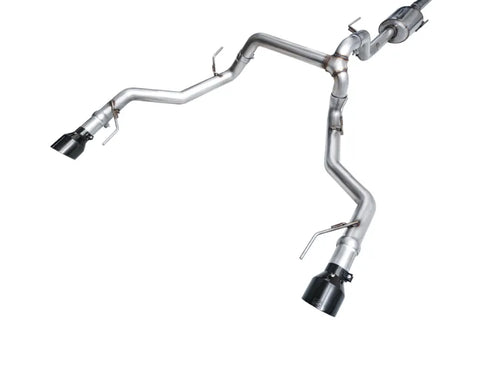 AWE 0FG Non-Resonated Catback for '21+ Ford F-150 Tremor (With Bumper Cutouts) - Diamond Black Tips (3020-33402)