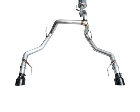 AWE 0FG Non-Resonated Catback for '21+ Ford F-150 Tremor (With Bumper Cutouts) - Diamond Black Tips (3020-33402)