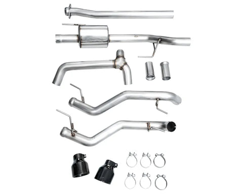 AWE 0FG Non-Resonated Catback for '21+ Ford F-150 Tremor (With Bumper Cutouts) - Diamond Black Tips (3020-33402)