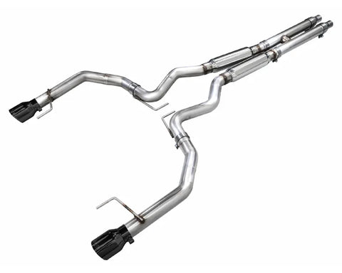 AWE Track Edition Exhaust for S650 Ford Mustang GT Fastback - Dual Diamond Black Tips (3020-33650)