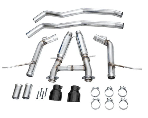 AWE Track Edition Exhaust for Dodge Durango 6.4 / 6.2 SC - Diamond Black Tips (3020-33952)