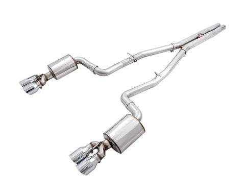 AWE Touring Edition Exhaust for 17+ Challenger 5.7 - Non-Resonated - Chrome Silver Quad Tips (3020-42076)