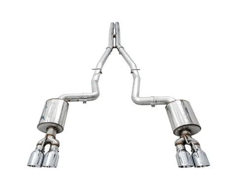 AWE Touring Edition Exhaust for 17+ Challenger 5.7 - Non-Resonated - Chrome Silver Quad Tips (3020-42076)