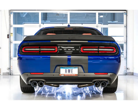AWE Touring Edition Exhaust for 17+ Challenger 5.7 - Non-Resonated - Chrome Silver Quad Tips (3020-42076)